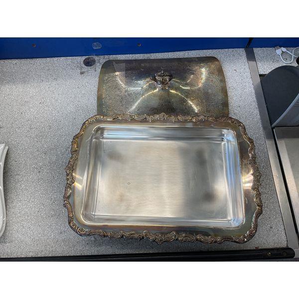 Silver Plated Covered Serving Dish - Ornate & Elegant Retail $75.00