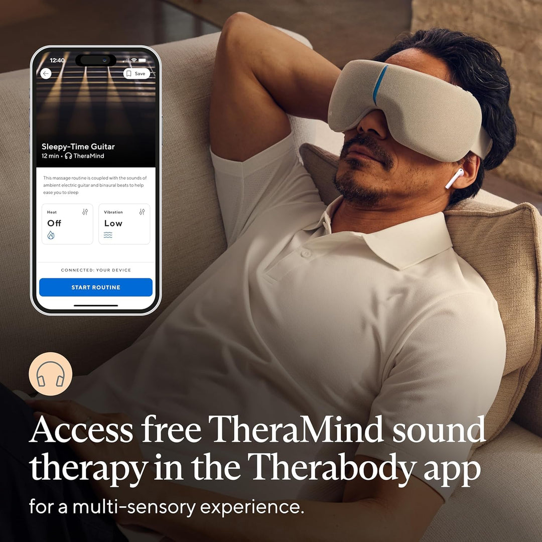 TheraGun Therabody SmartGoggles (1st Generation) Heated Eye Mask, Blackout Sleep Mask & Temple Massage for Personalized Relaxation, Headache Relief