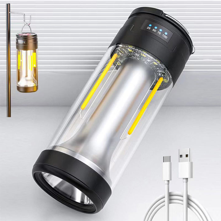 Multifunctional Camping Lamp, with Flashlight, Night Light, 360Â° Tent Lamp, High Lumens, 10 Hours Battery Life, for Hiking, Camping, Fishing, Cycling (Black 1 PCS)