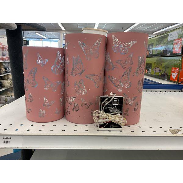 Butterfly Cylinder Vase Set - Decorative Accents, Pink Retail $35.00