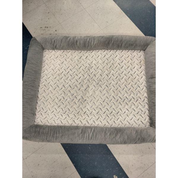 Gray Pet Bed, Plush Border, Rectangular, Soft Retail $35.00