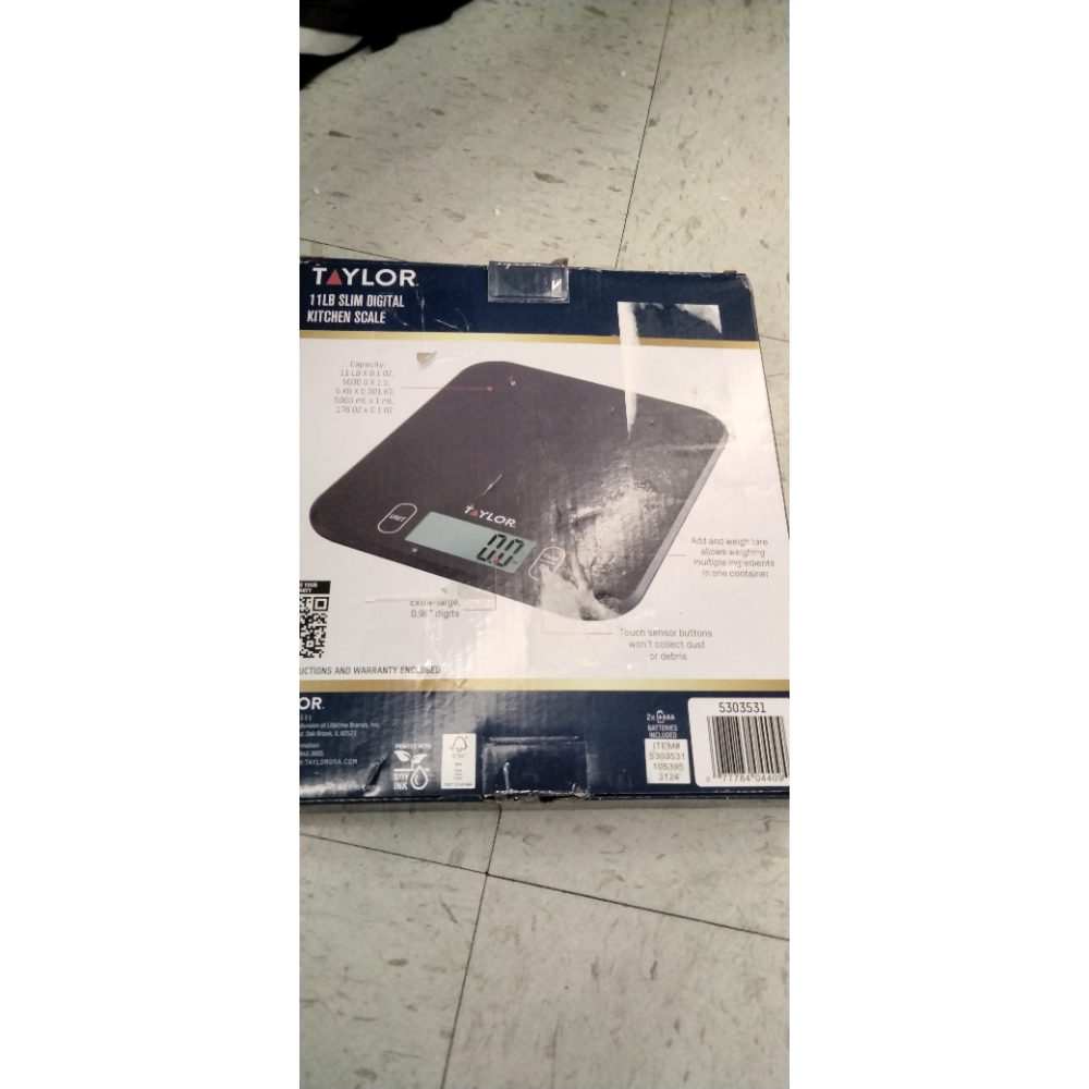 Taylor Antimicrobial 11LB Kitchen Scale Black