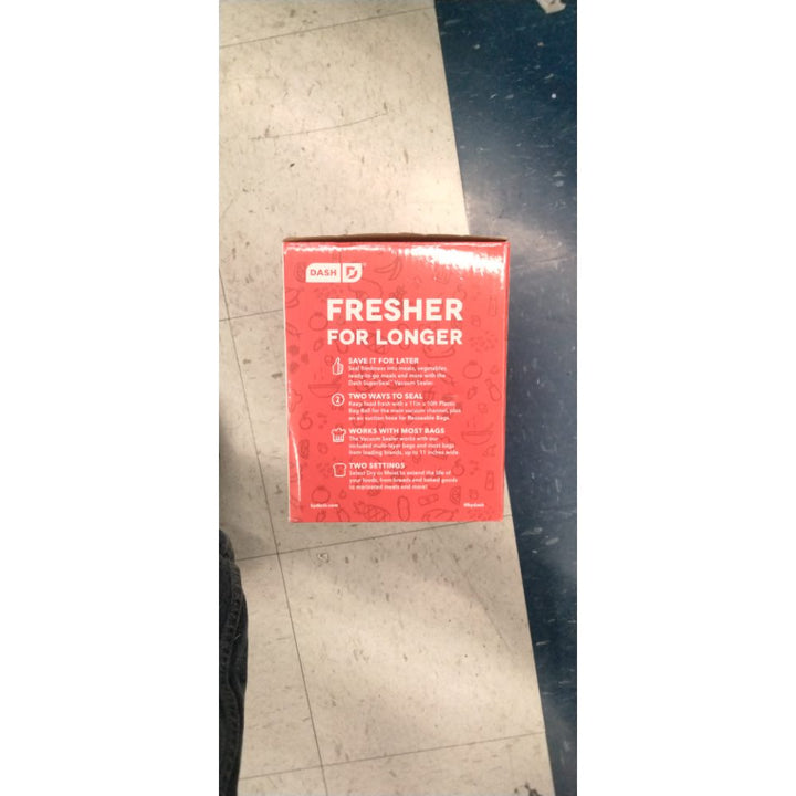 DASH SuperSeal™ Vacuum Sealer for Food Storage and Sous Vide, Perfect for Preserving Fresh Ingredients, Single Use & Reusable Bags and Cutter Included - Grey