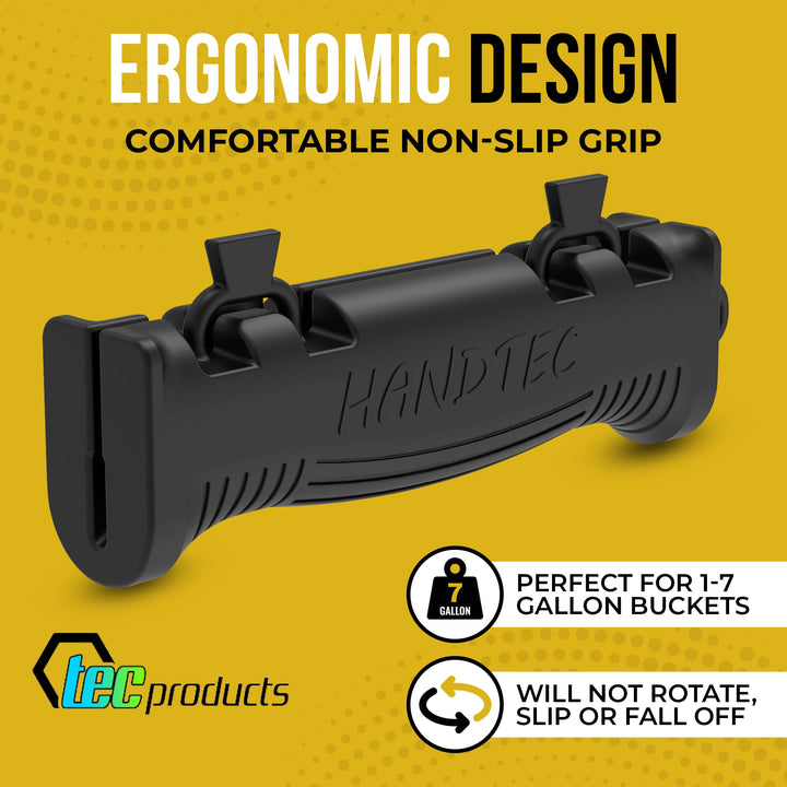 TEC Products HANDTEC Bucket Handle Grip - Ergonomic Rubber Handle Replacement for Construction, Farming, Gardening & DIY Projects - Non-Slip & Durable - Made in USA - Pack of 1 (4.75 x 1.5 Inches) Retail $8.00