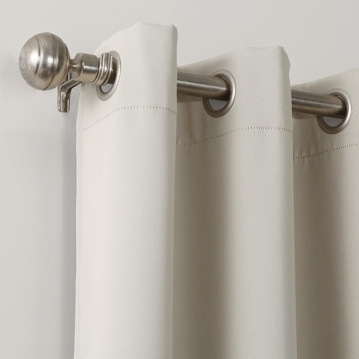 Sun Zero Soho Blackout Energy Efficient Grommet Curtain Single Panel, 54" x 63", Pearl Off-white