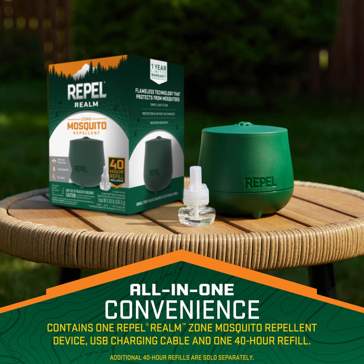 Repel Realm Zone Mosquito Repellent Device, 1 Count, Outdoor Diffuser for Effective Mosquito Protection
