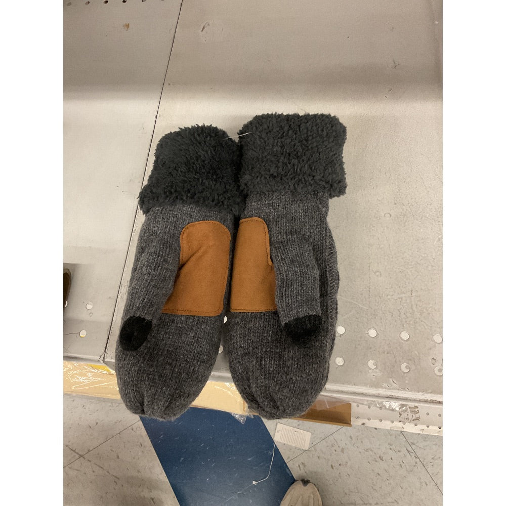 Winter Mittens, Wool Blend, Sherpa Lined, Brown Accent