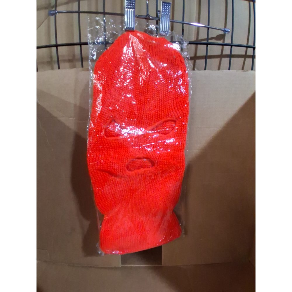eBay Balaclava Ski Mask - 3 Hole, Knitted, Full Face Cover - Orange Retail $10.00