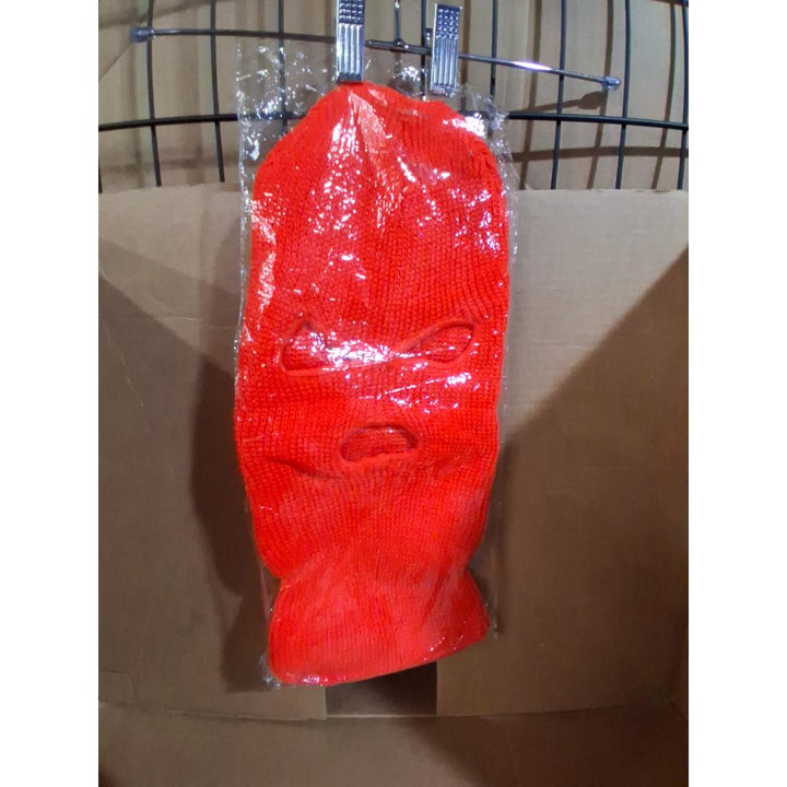 eBay Balaclava Ski Mask - 3 Hole, Knitted, Full Face Cover - Orange Retail $10.00