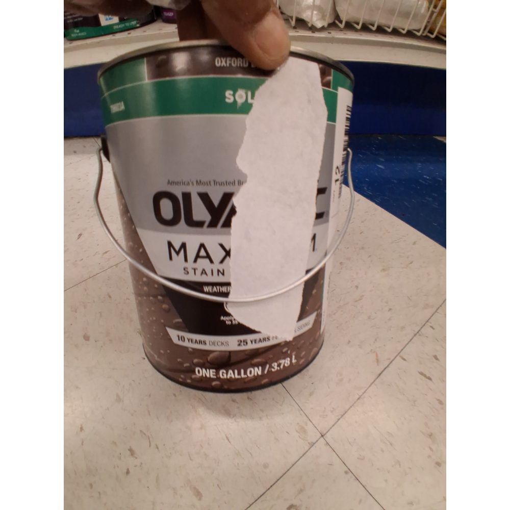 Olympic 79603a/01 Maximum Solid Color Stain/Acrylic, 1 Gallon, Oxford Brown