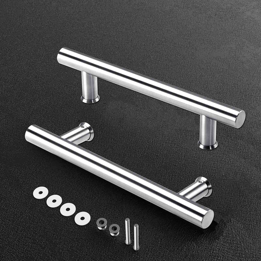 EaseLife 12" Stainless Steel Double Sided Push Pull Door Handle,H Shape Sliding Door Handle,Brushed,Fit for Glass Door Wooden Door,2 Pack