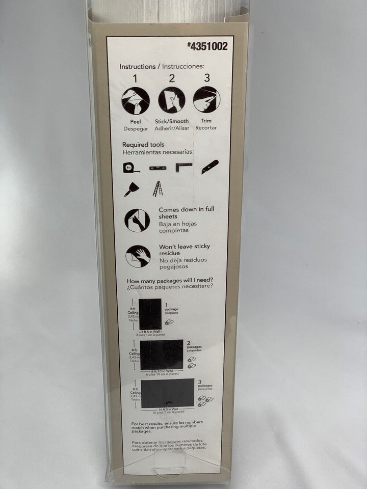 Allen+Roth Peel & Stick Removable Wallpaper Shiplap White - 4351002