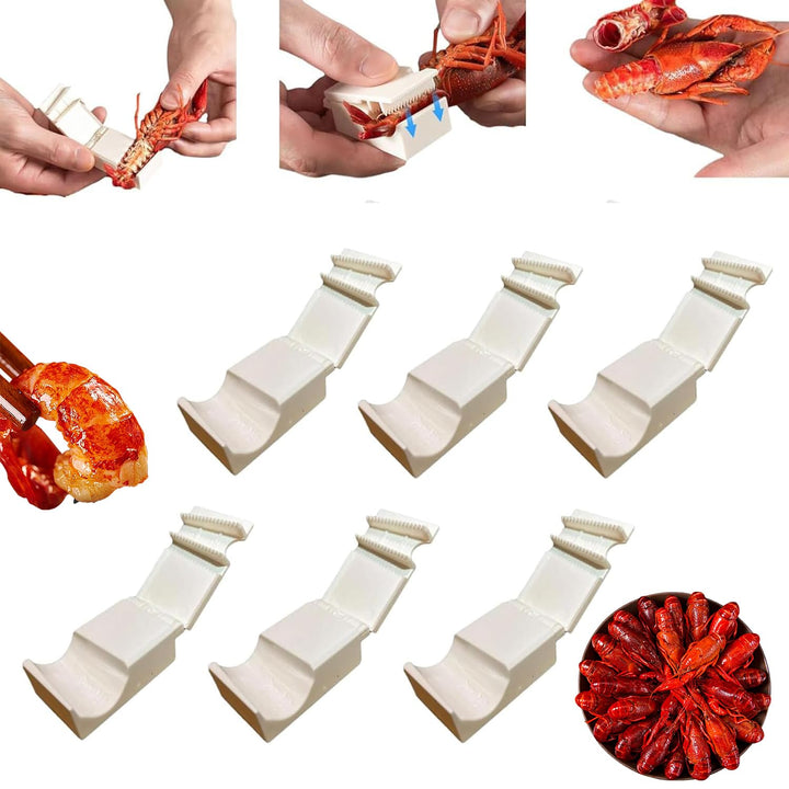 Rercarre 6-Pack Crayfish Sheller, Crayfish Peeler, Efficient Crayfish Sheller, Lightweight Kitchen Gadgets, White, EER-4637