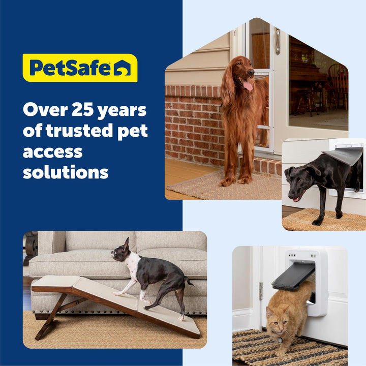 PetSafe Sliding Glass Pet Door - No-Cut DIY Install Doggy Door for Renters - Aluminum Frame - Adjustable Height 75 7/8" to 81" - Ideal for Extra Large Dogs Up to 220 lb - White