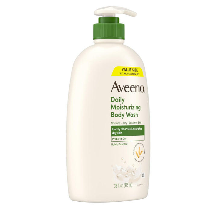 Aveeno Daily Moisturizing Body Wash for Women and Men for Dry & Sensitive Skin, Paraben, Soap & Dye-Free, Gentle Shower Cleanser, Dermatologist Recommended Brand, Lightly Scented, 33 Fl Oz Retail $8.00