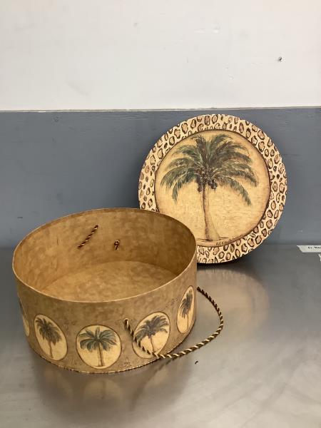 Michaels Palm Tree Round Storage Box Retail $15.00