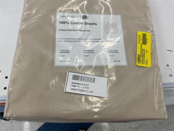 Casa Platino 100% Cotton Full Size Bed Sheet Set of 4  Fits Full size - Linen Retail $35.99