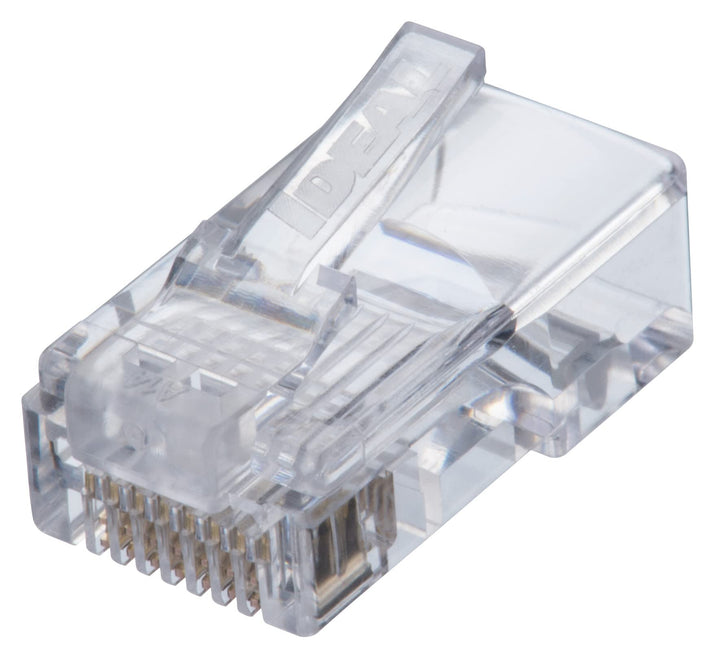 IDEAL INDUSTRIES INC. 85-372J 8P8C Single Piece Modular Plug, Feed-Thru Design RJ-45 Connector for CAT5e, Twisted Pair 100 MHz Cables, (100 Connectors, Jar)