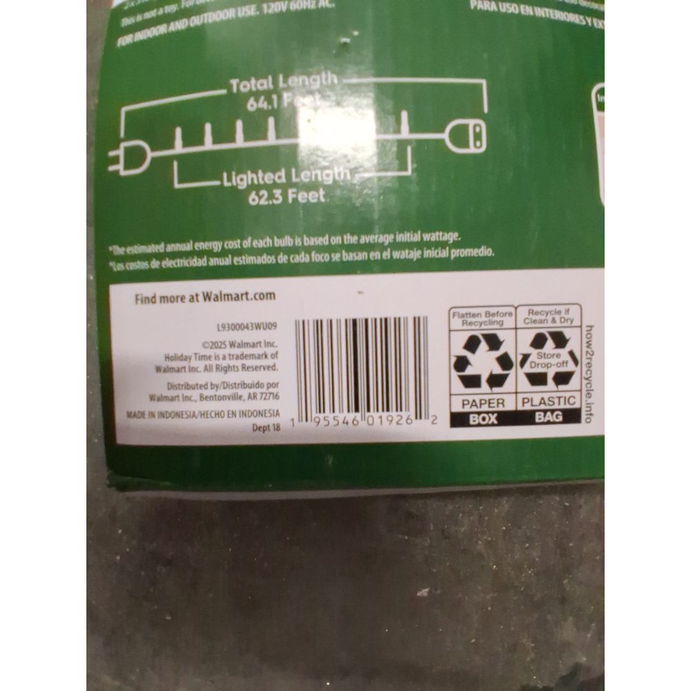Holiday Time 300 Cool White Mini Lights - LED, Indoor/Outdoor, White Wire Retail $20.00
