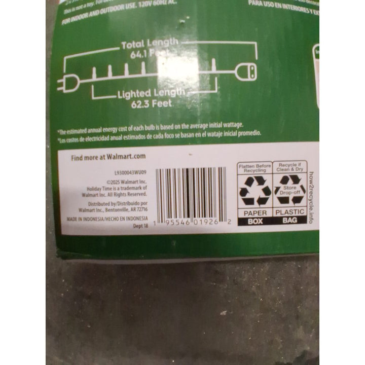 Holiday Time 300 Cool White Mini Lights - LED, Indoor/Outdoor, White Wire Retail $20.00