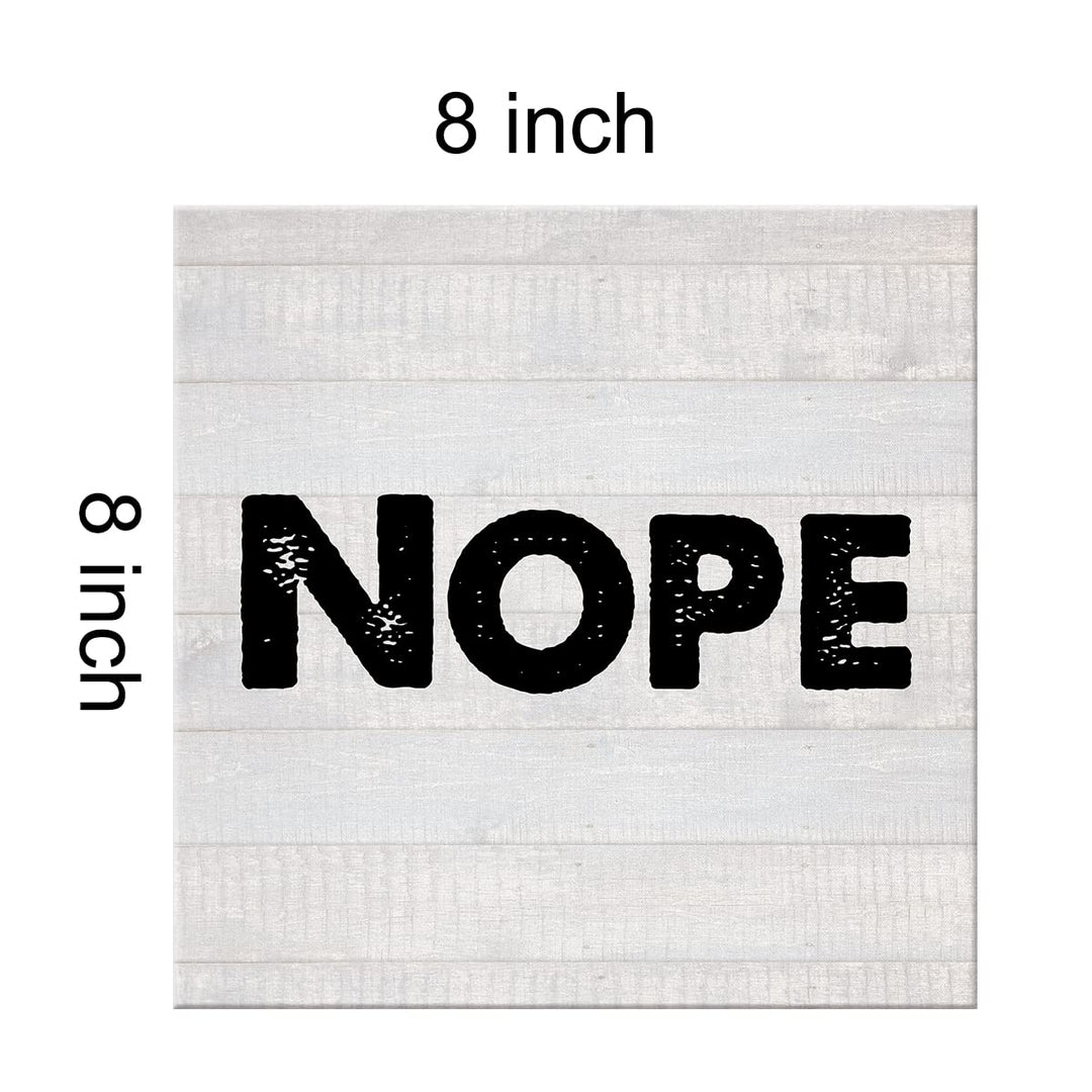 Country Office Nope Canvas Prints Wall Art Decor Desk Sign Coworker Gift Poster Painting Framed Artwork 8 x 8 Inch Home Office Dorm Shelf Wall Decoration