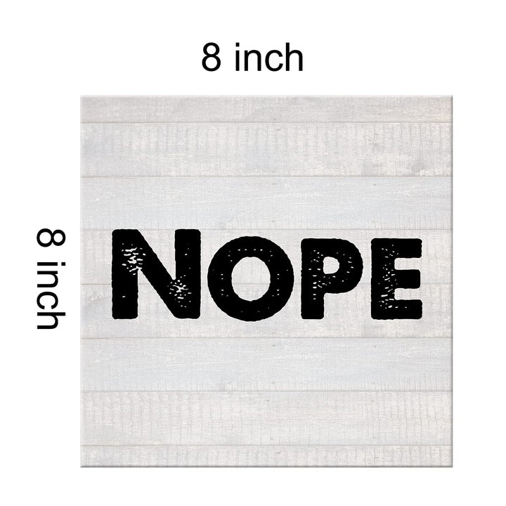 Country Office Nope Canvas Prints Wall Art Decor Desk Sign Coworker Gift Poster Painting Framed Artwork 8 x 8 Inch Home Office Dorm Shelf Wall Decoration