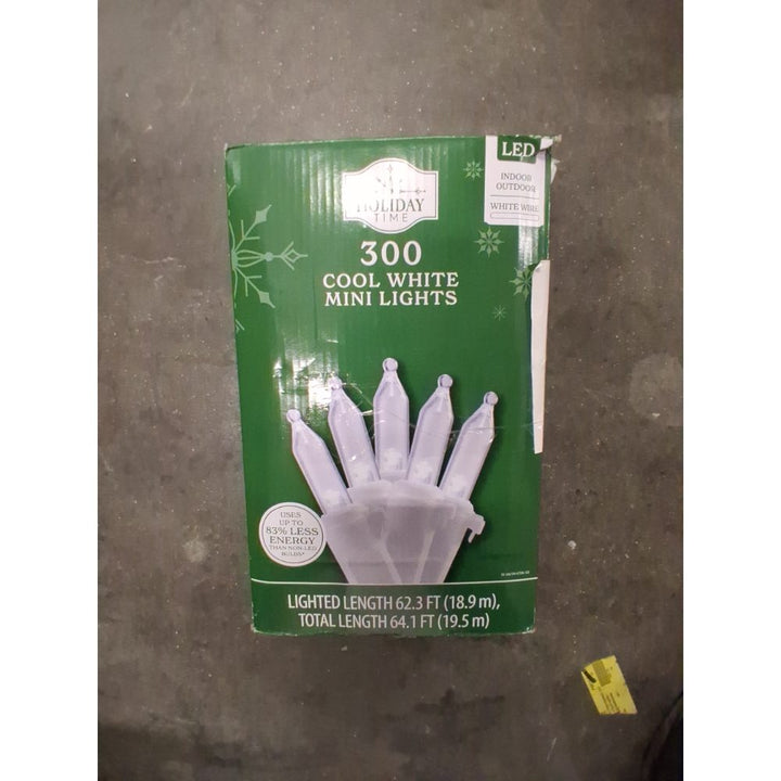 Holiday Time 300 Cool White Mini Lights - LED, Indoor/Outdoor, White Wire Retail $20.00