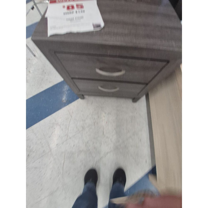 Walmart Night Stand - 2 Drawers, Gray Wood Grain Finish. Retail 149.00
