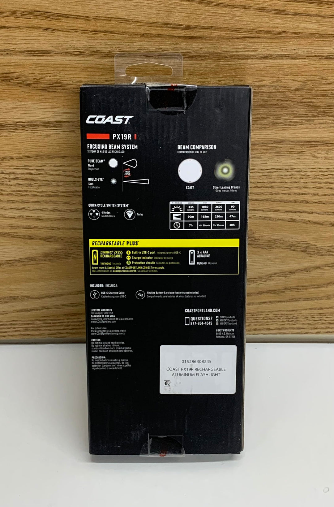 Coast PX19R Rechargeable Plus 2600 Lumen Handheld LED Flashlight