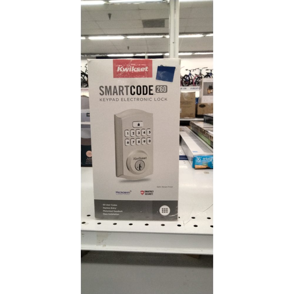 Kwikset 9260TRL-15S Traditional SmartCode Keypad Electronic Deadbolt SmartKey Satin Nickel Finish