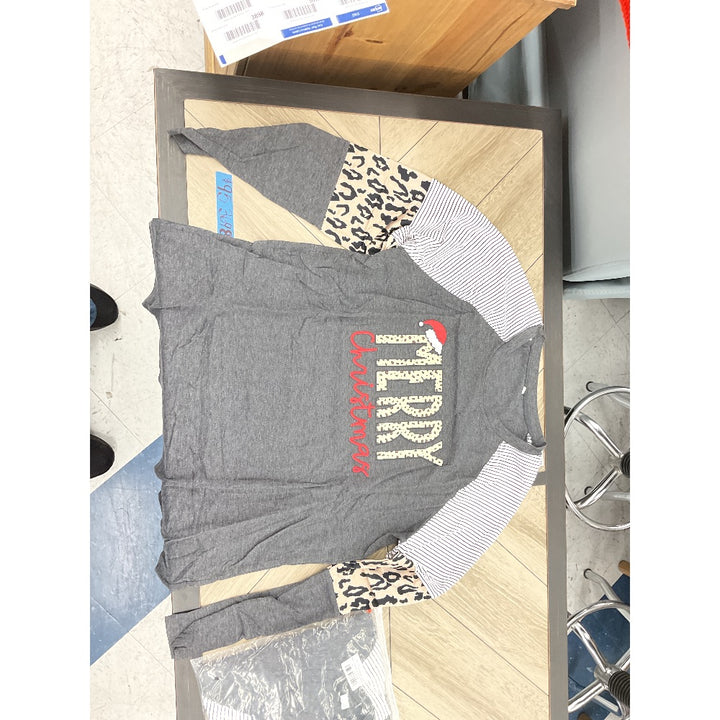eBay Women's Merry Christmas Long Sleeve Top - Gray