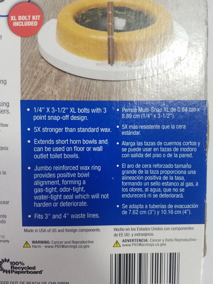 Oatey Jumbo Reinforced with Bolts Toilet Wax Ring