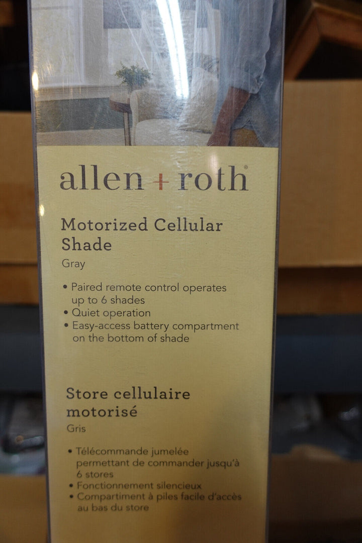 Allen + Roth 35-in X 72-in Motorized Cellular Shade, Gray