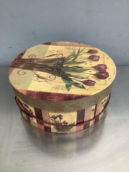 Michaels Decorative Round Storage Box - Floral Tulip Design Retail $5.99