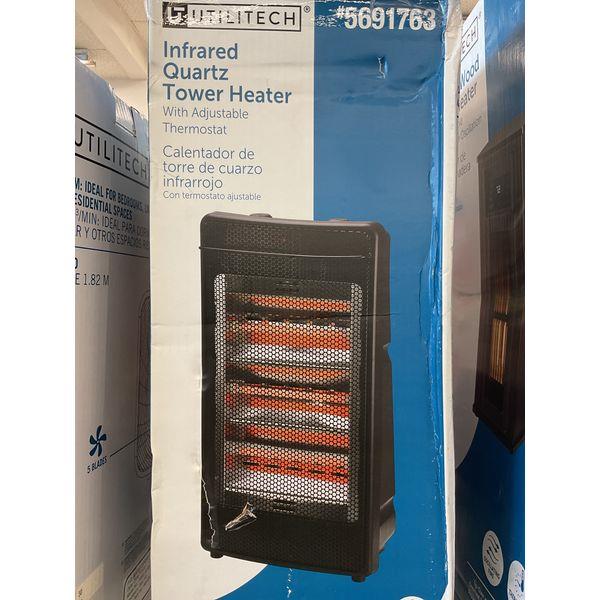 UTILITECH Infrared Quartz Tower Heater - Adjustable Thermostat Retail $45.00