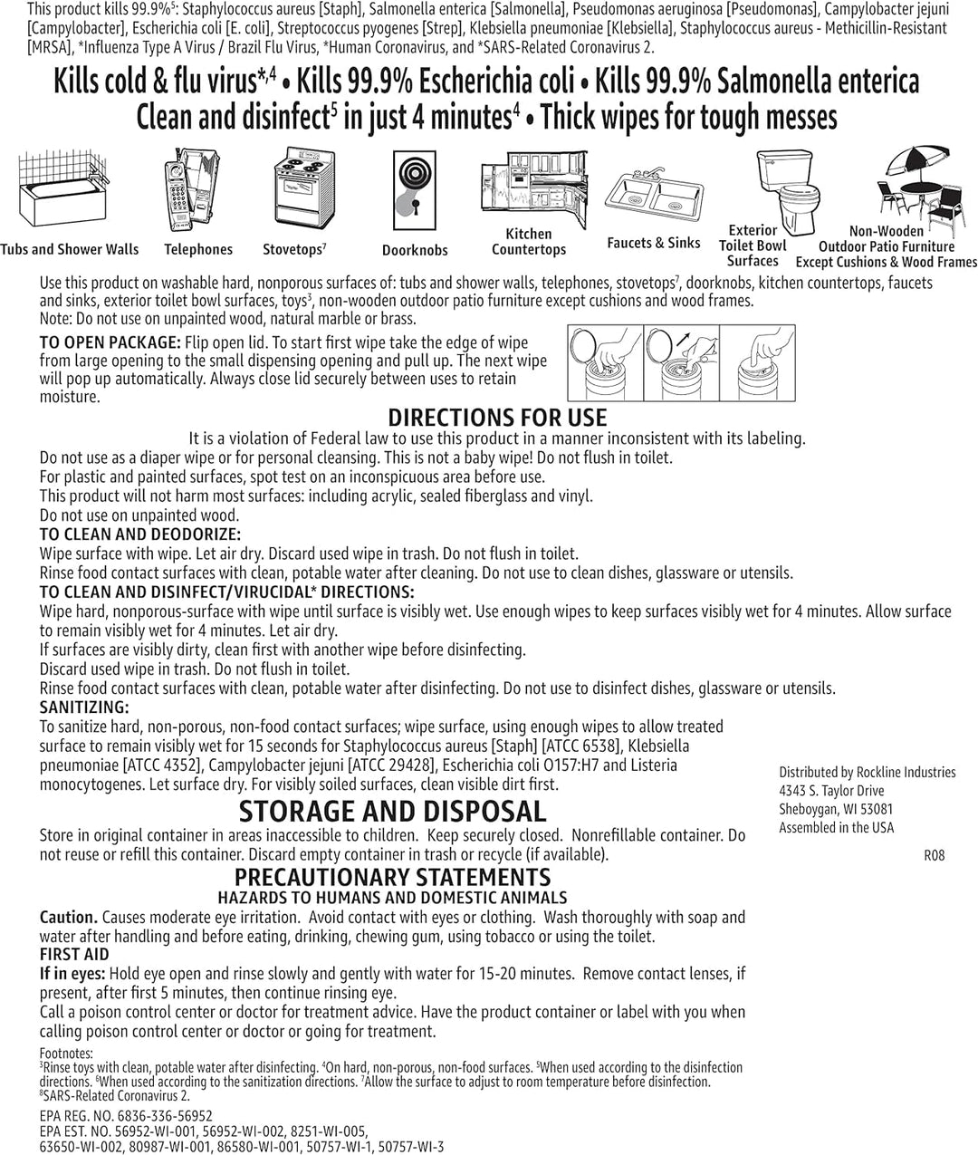 Amazon Basics Disinfecting Wipes, Fresh Scent, Sanitizes/Cleans/Disinfects/Deodorizes, 85 Count