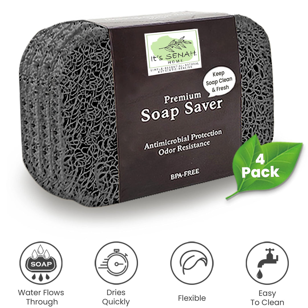 It's Senah [8Pack??] Keep Soap Clean & Fresh Bathroom Soap Dishes, Soap Saver Set | Eco-Friendly, Recyclable | Flexible & Durable Soap Lift | BPA-Free, Non-Slip Bath Soap Holders
