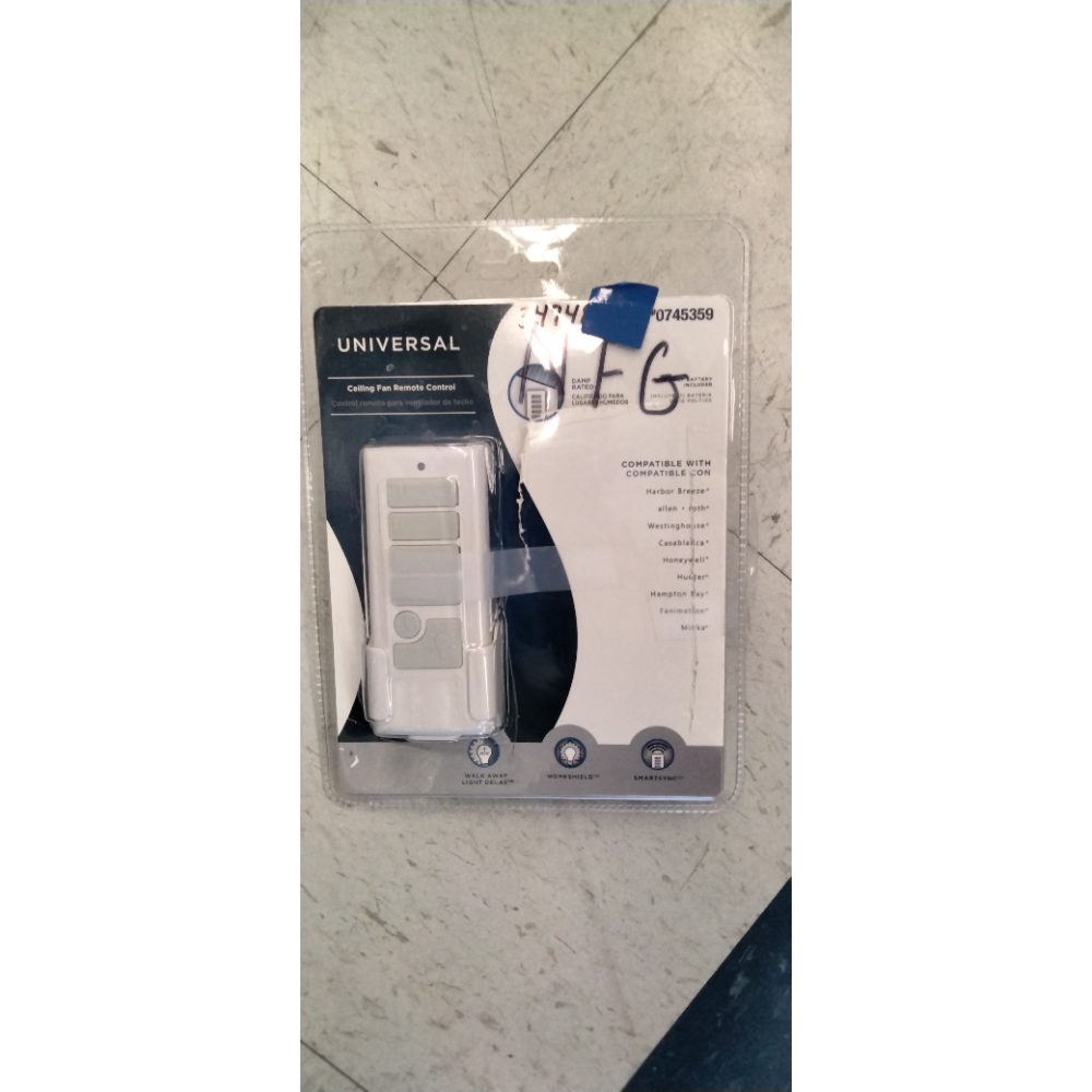 Harbor Breeze 40837 Off-White Handheld Universal Ceiling Fan Remote Control
