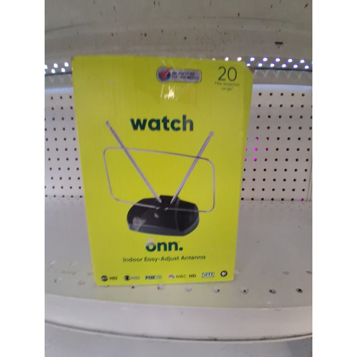 Onn. Indoor Easy-Adjust HDTV Antenna with VHF Dipoles and 20 Mile Reception Range