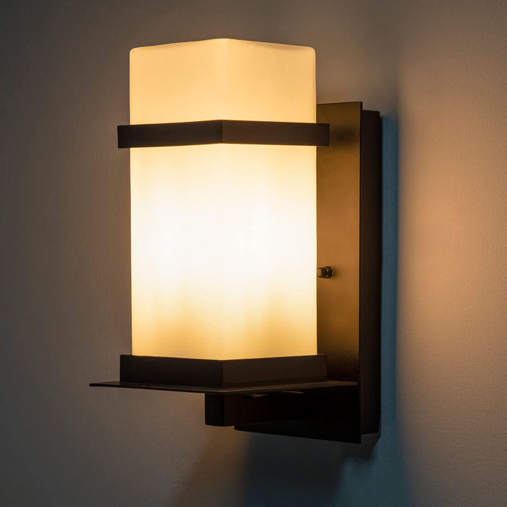 kanofoxim Vintage Outdoor Wall Lantern Fixture - Rustic Wall Mount Light Exterior Wall Sconce Lighting, Coach Light for Front Porch, Garage, Entryway with Water Glass Shade - Anti-Rust Wall Lamp