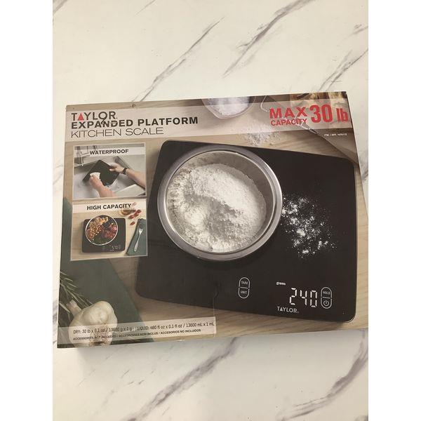 Taylor Expanded Platform Kitchen Scale - 30 lb Capacity, Waterproof, High Capacity Retail $45.00