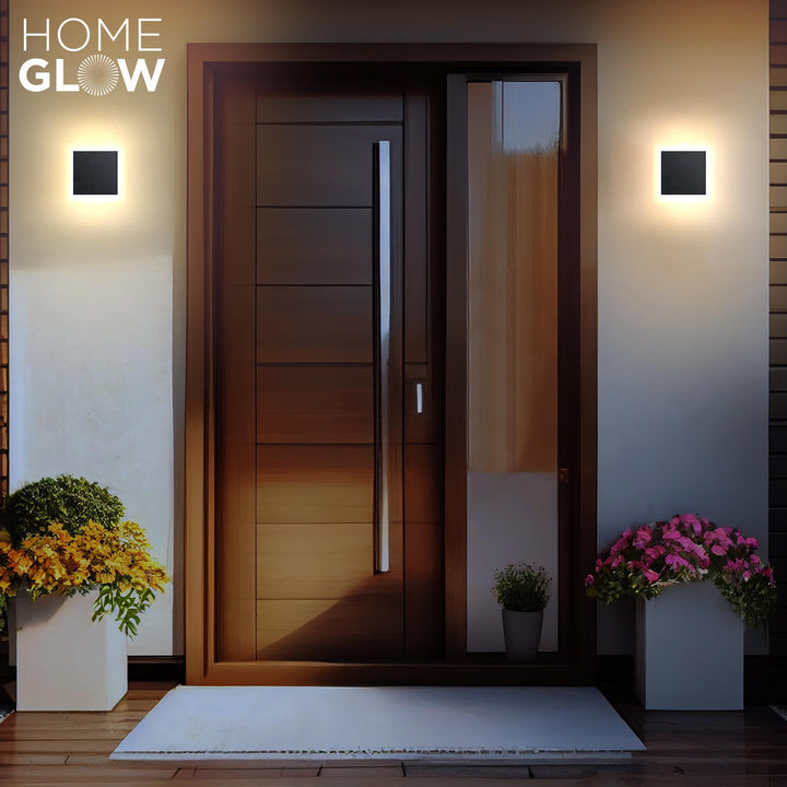 HOMEGLOW Edge LED Wall Light, Outdoor or Indoor Use. Black Modern Wall Sconce. Waterproof IP65. Warm White 3000k. AC 12W Hardwired. Durable Aluminum. Retail $52.00