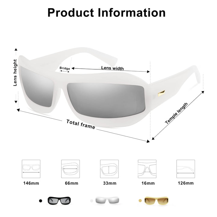 SOJOS Wrap Around Futuristic Sunglasses for Women Men Shield Flat Top Sunglasses Sun Glasses SJ2268 White Frame Silver Lens