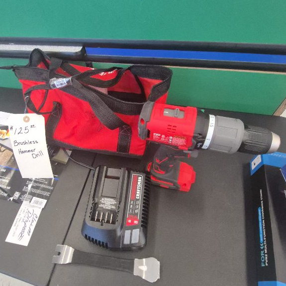 Craftsman Brushless Hammer Drill, Cordless Drill with Charger, No Battery