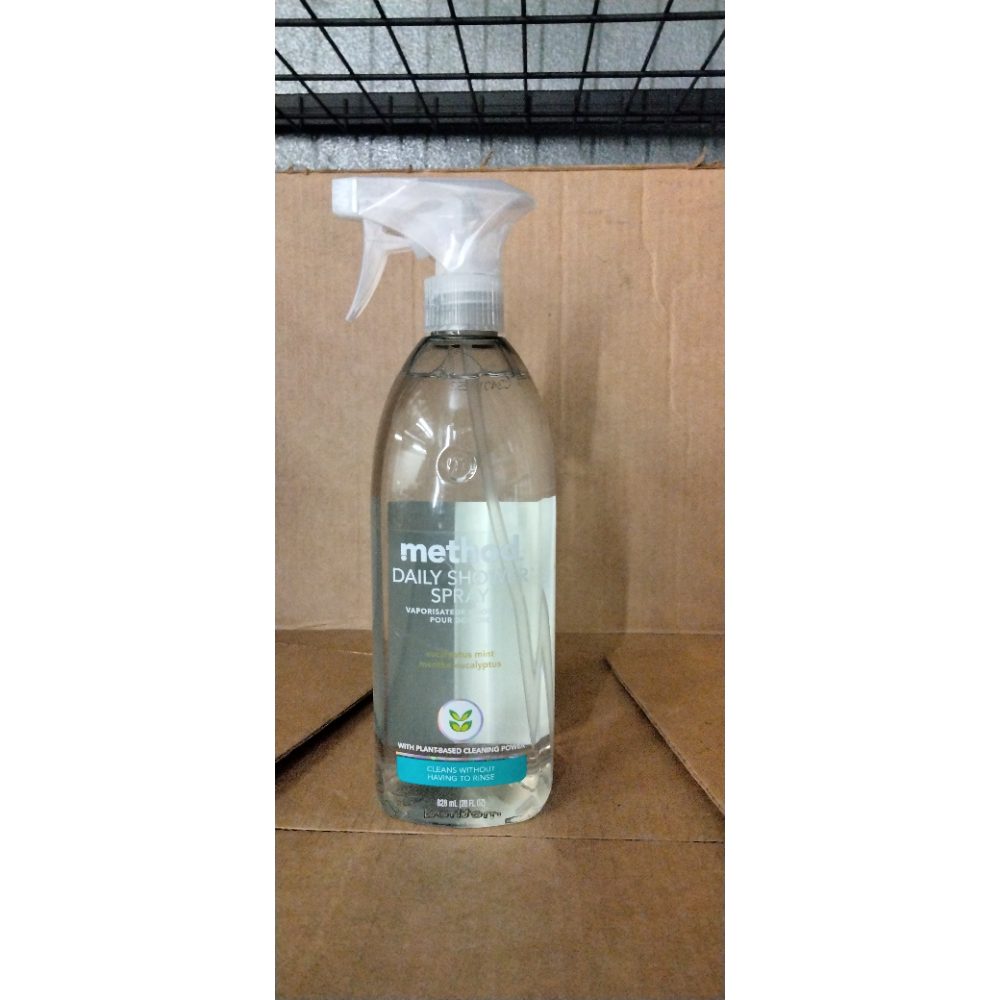 Method Daily Shower Spray Cleaner, Eucalyptus Mint, For Showers, Tile, Fixtures, Glass and Tubs, fl 28 oz (Pack of 1) Retail $3.00