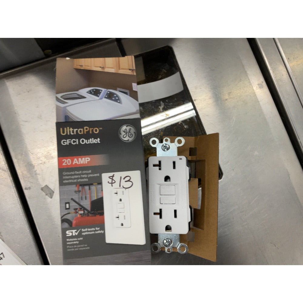 UltraPro GFCI Outlet - 20 AMP, Ground-fault Circuit Interrupter, Self-Testing, White