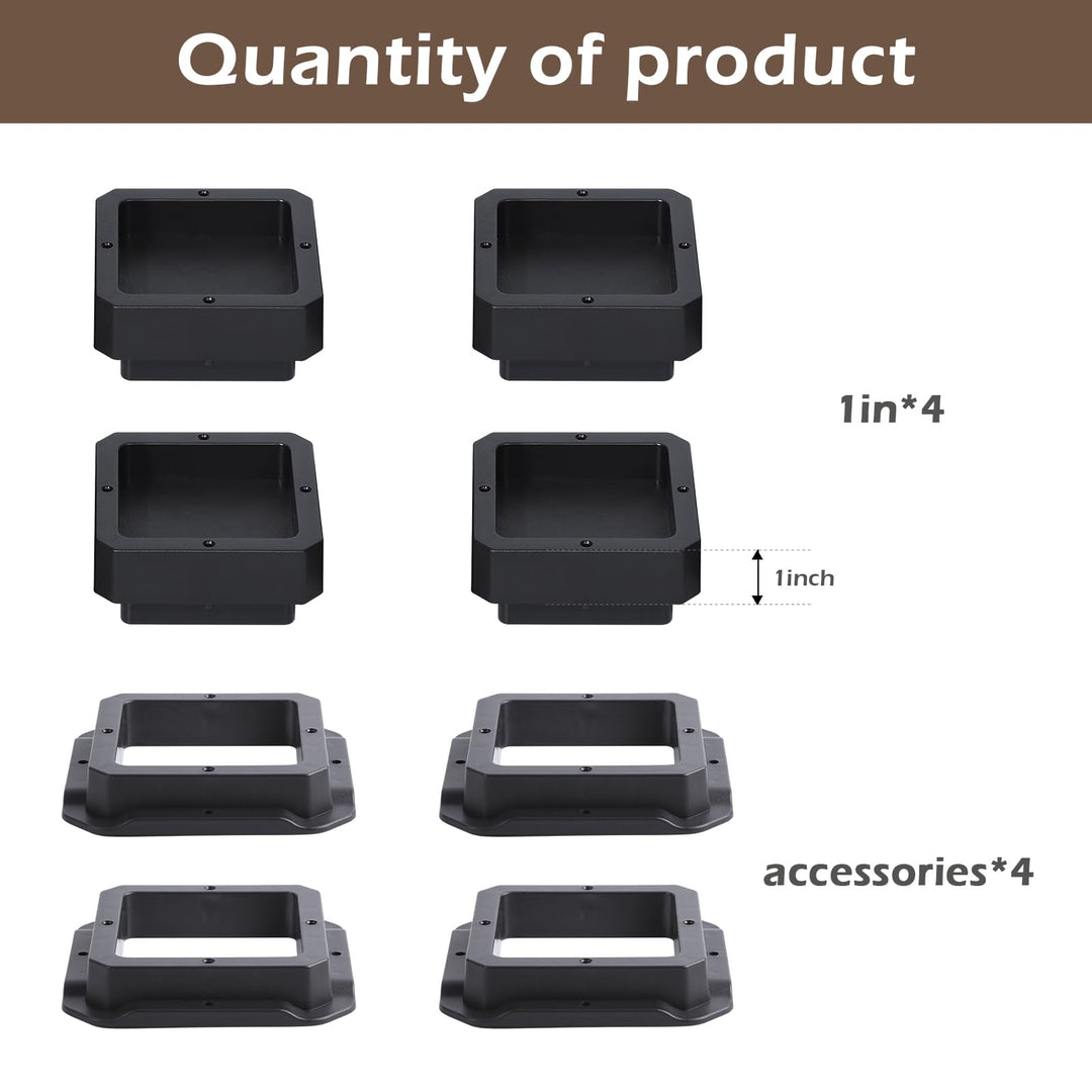 LUCKYQTQH Bed Risers Adjustable Furniture Risers Heavy Duty, Furniture Risers 1 Inch Heavy Duty, Set of 4 Furniture Lifts, Bed Raiser with Non-Slip,Table Riser, Sofa Riser, Support up to 5000 Lbs