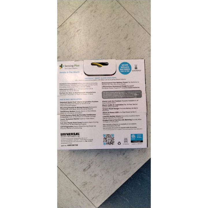 USI AMI1061SB Sensing Plus Multi Criteria Hardwired Smoke & Fire Alarm with 10 Year Battery Backup