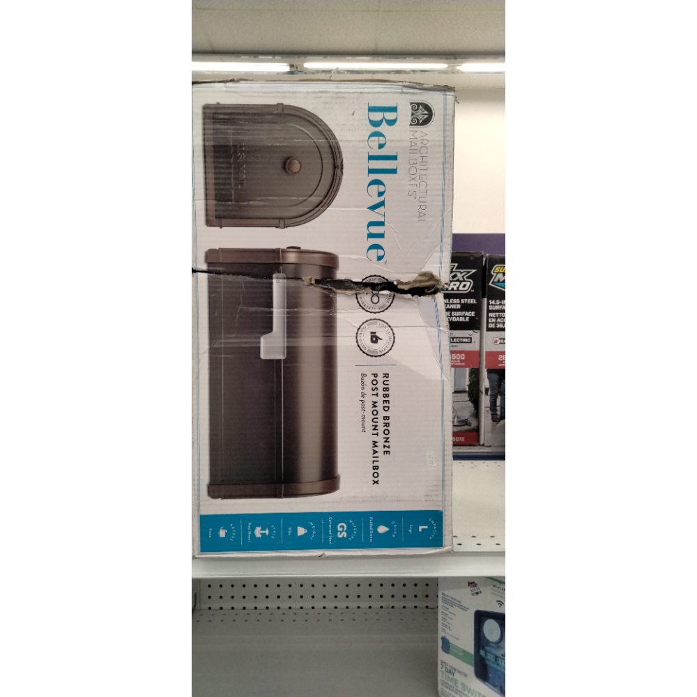 Architectural Mailboxes Bellevue Galvanized Steel Post Mount Mailbox, Compatibility Code G, 5591RZ-10, Rubbed Bronze, Large Capacity