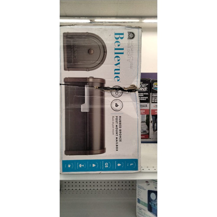 Architectural Mailboxes Bellevue Galvanized Steel Post Mount Mailbox, Compatibility Code G, 5591RZ-10, Rubbed Bronze, Large Capacity